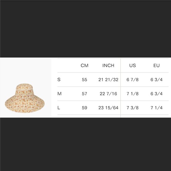 NIB LACK OF COLOR Holiday Bucket Hat Peach Bloom Floral Print S/M Retail $125.00 main image 5